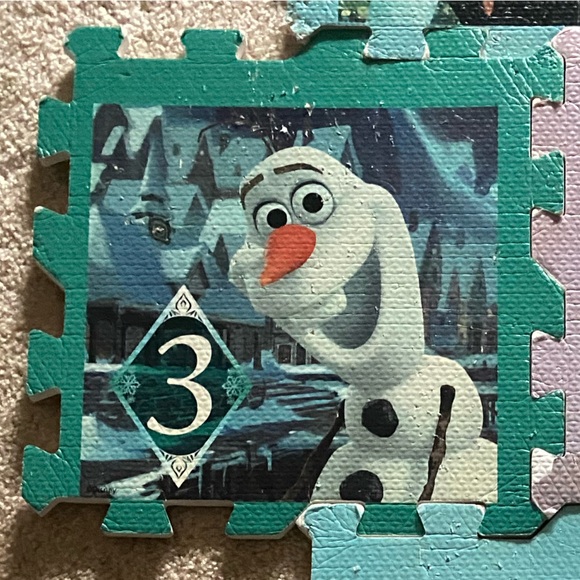 Disney Frozen 8pc Interlocking Foam Floor Mat Hopscotch Activity Play Set & bag - Picture 6 of 15